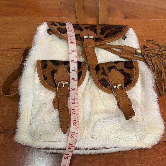 Jaded Gypsy backpack Leopard Print and White Fur Women's Backpack - Picture 12 of 12